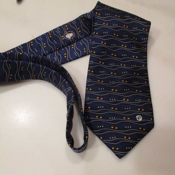 Versace classic blue silk tie V2 & Medusa logo